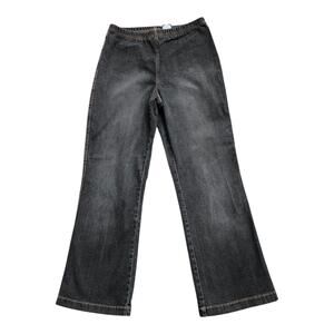 Denim & Co Womens Pull On Bootcut Jeans Size Medium Gray Stretch Elastic Waist